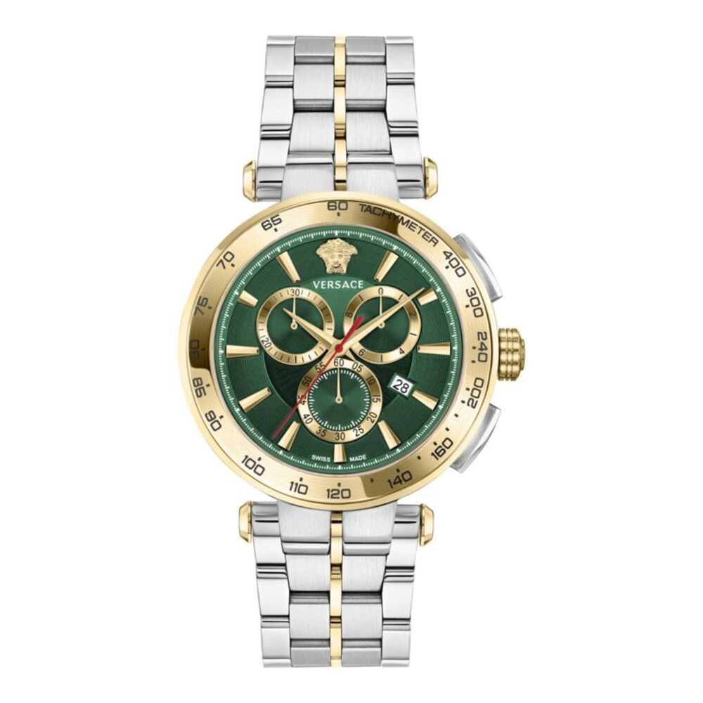 Versace Aion Chrono Bracelet Watch Two Tone Mens